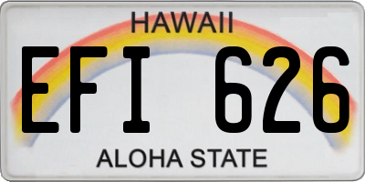 HI license plate EFI626