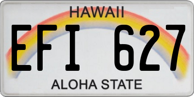 HI license plate EFI627