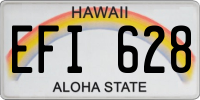 HI license plate EFI628