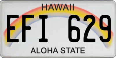 HI license plate EFI629