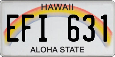 HI license plate EFI631