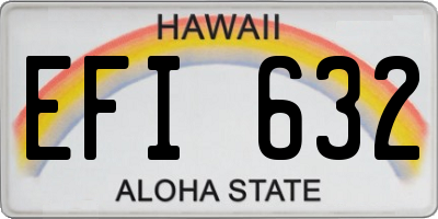 HI license plate EFI632