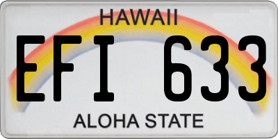 HI license plate EFI633