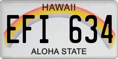 HI license plate EFI634