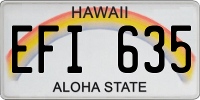 HI license plate EFI635