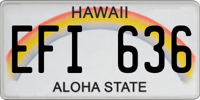 HI license plate EFI636