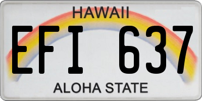 HI license plate EFI637