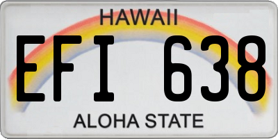 HI license plate EFI638