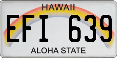 HI license plate EFI639