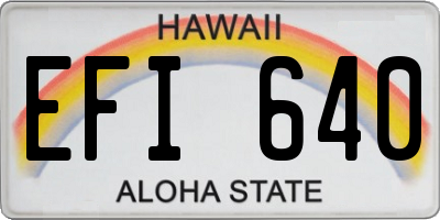 HI license plate EFI640