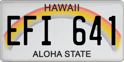 HI license plate EFI641