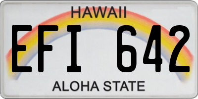 HI license plate EFI642