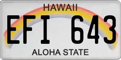 HI license plate EFI643