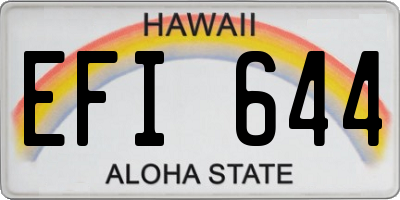 HI license plate EFI644