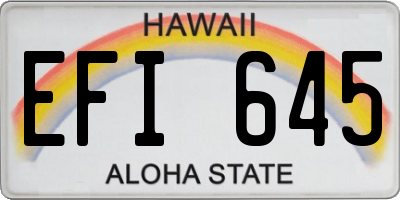 HI license plate EFI645