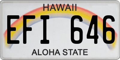 HI license plate EFI646