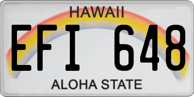 HI license plate EFI648