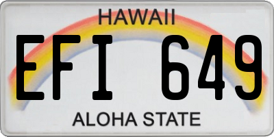 HI license plate EFI649