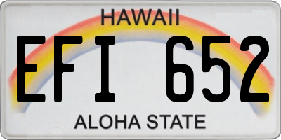 HI license plate EFI652