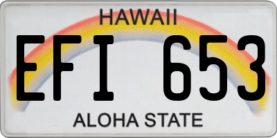 HI license plate EFI653