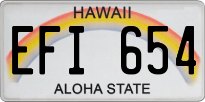 HI license plate EFI654