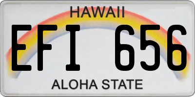 HI license plate EFI656