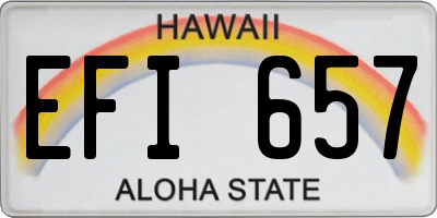 HI license plate EFI657