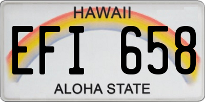 HI license plate EFI658