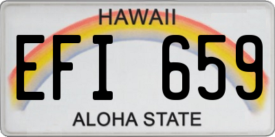 HI license plate EFI659