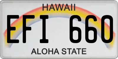 HI license plate EFI660