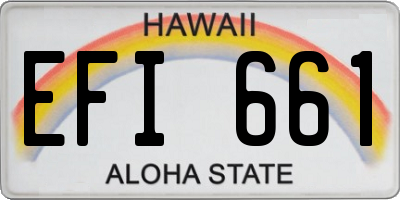 HI license plate EFI661