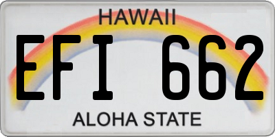 HI license plate EFI662