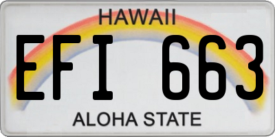 HI license plate EFI663