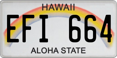 HI license plate EFI664