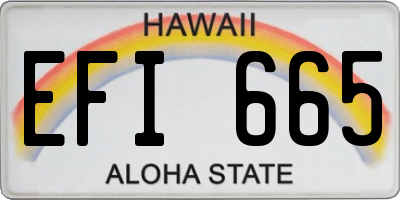 HI license plate EFI665