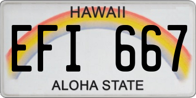 HI license plate EFI667