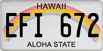 HI license plate EFI672