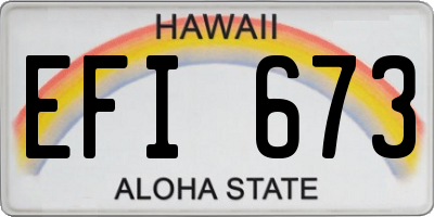 HI license plate EFI673