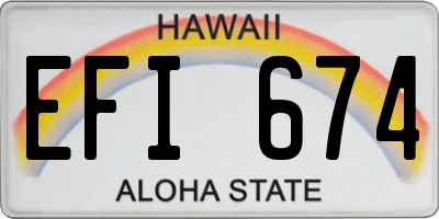 HI license plate EFI674