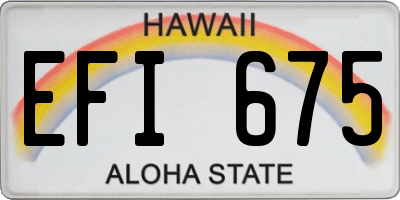 HI license plate EFI675