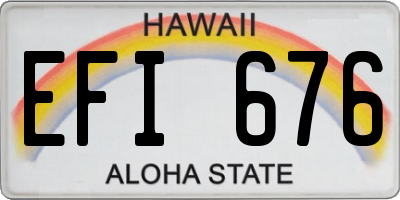 HI license plate EFI676