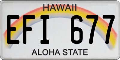 HI license plate EFI677