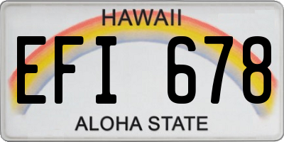 HI license plate EFI678