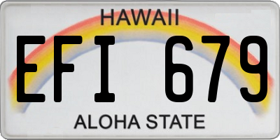 HI license plate EFI679