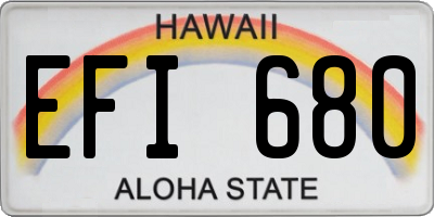 HI license plate EFI680