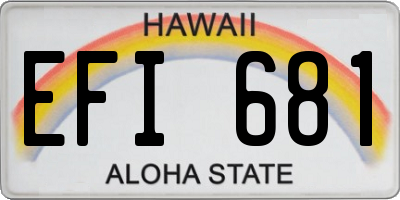 HI license plate EFI681