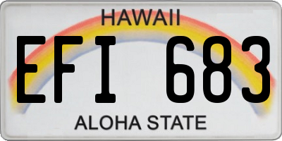 HI license plate EFI683