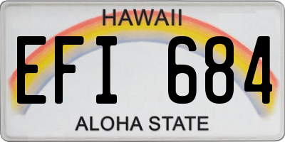 HI license plate EFI684