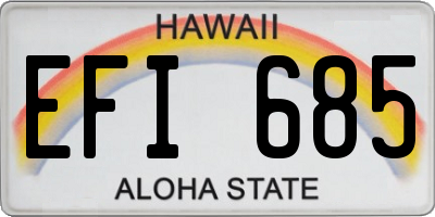 HI license plate EFI685