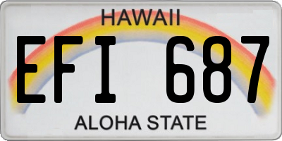 HI license plate EFI687